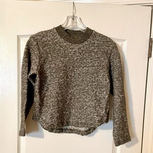 Norse Projects Women's Thick Wool Blend Cropped Casual Sweater Army Green Size M